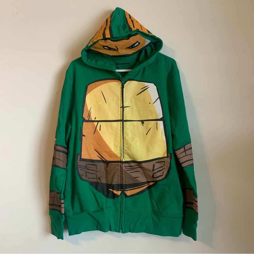 Teenage Mutant Ninja Turtles Zip Up Hoodie Jacket TMNT Donatello Sweatshirt Sz M